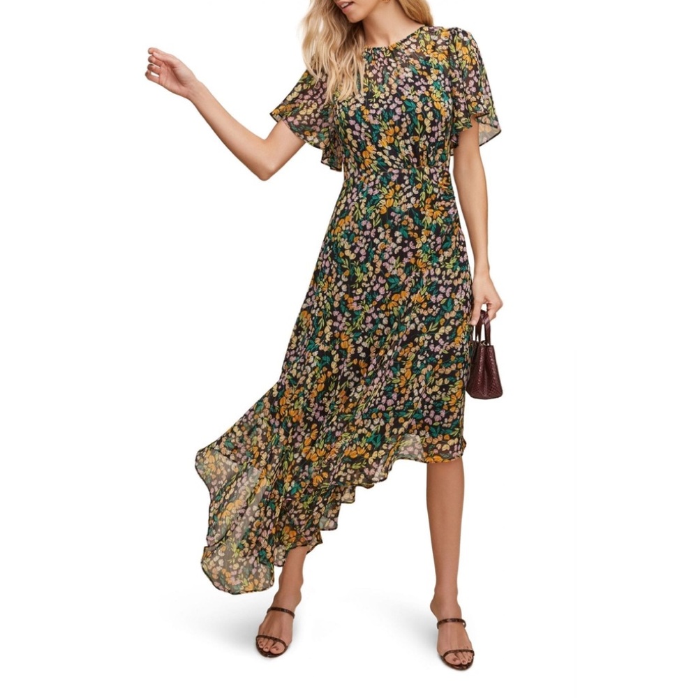 ASTR the Label Flutter Sleeve Floral Print Dress